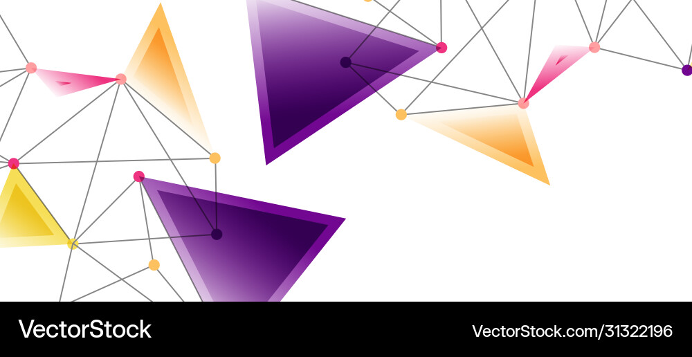 Line points connections triangular technology Vector Image