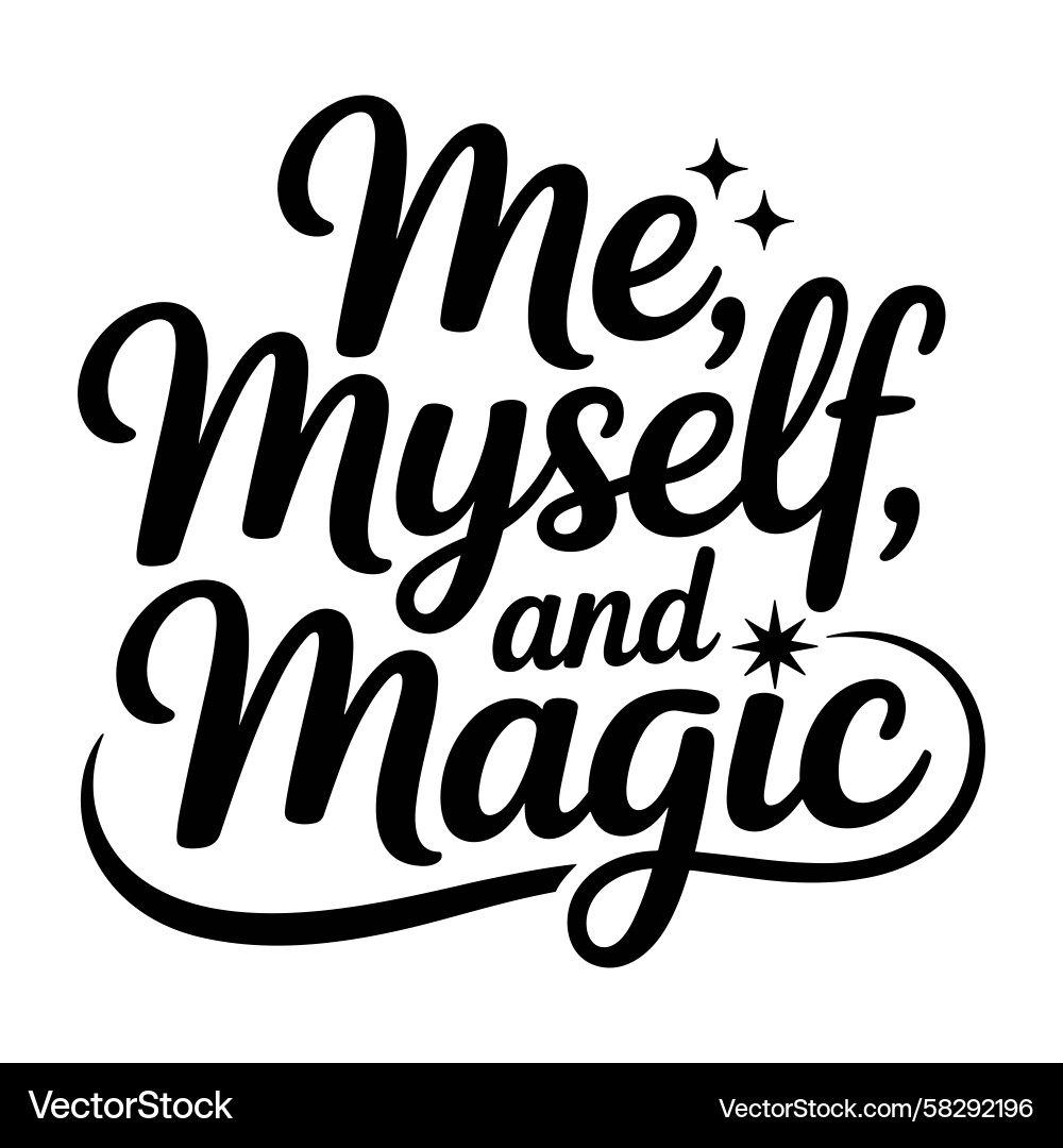 Magic Script Text with Stars Vector Image