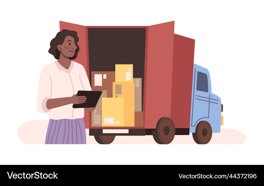 Manager controlling transporting process vector image