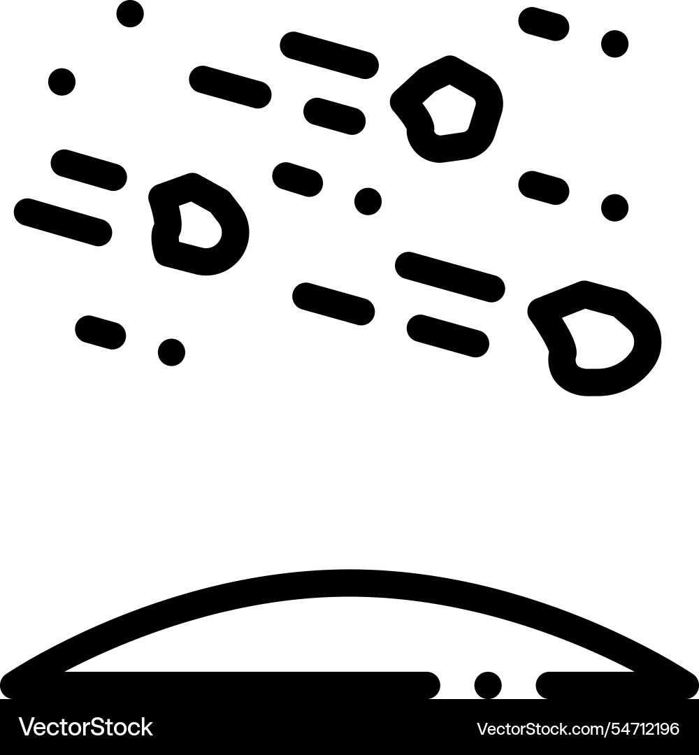 Meteor icon thin linear style design isolated Meteor icon thin linear style design isolated vector image