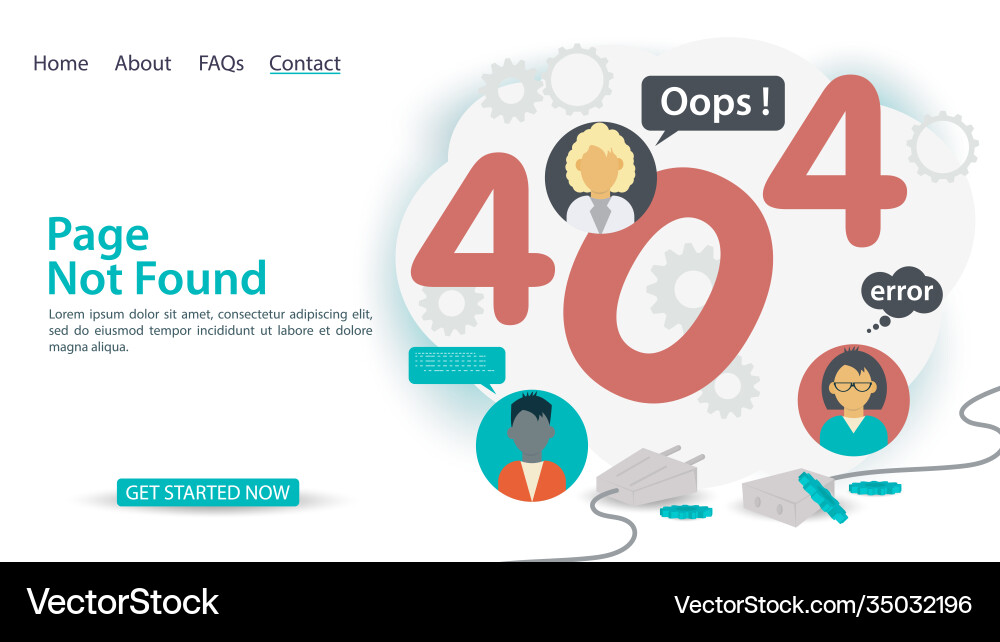 Oops 404 error page not found banner internet Oops 404 error page not found banner internet vector image