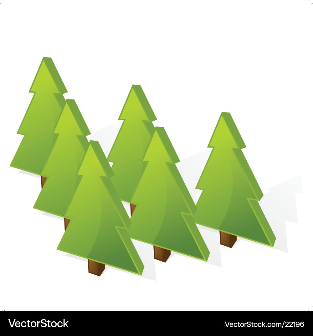 Pine Tree Icon Render vector image