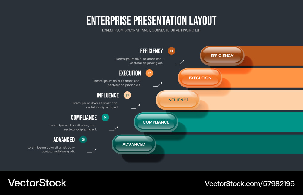 Project introduction 5 step diagram slideshow Vector Image