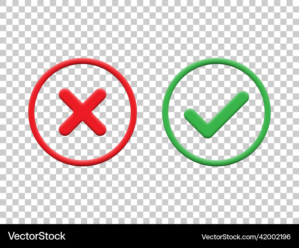 Red and Green Check Marks Vector Image