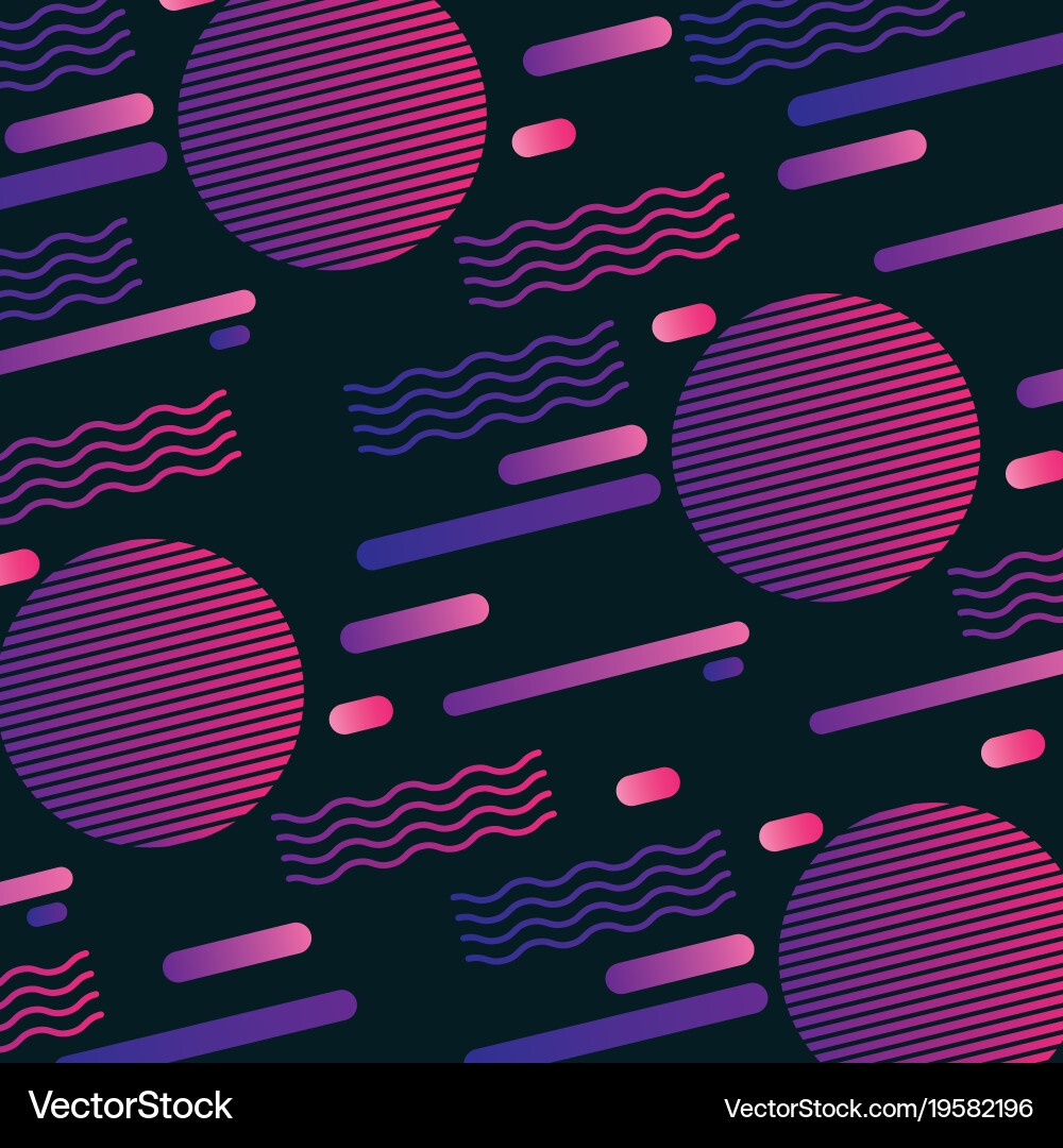 Retro Memphis Circle Pattern Vector Image
