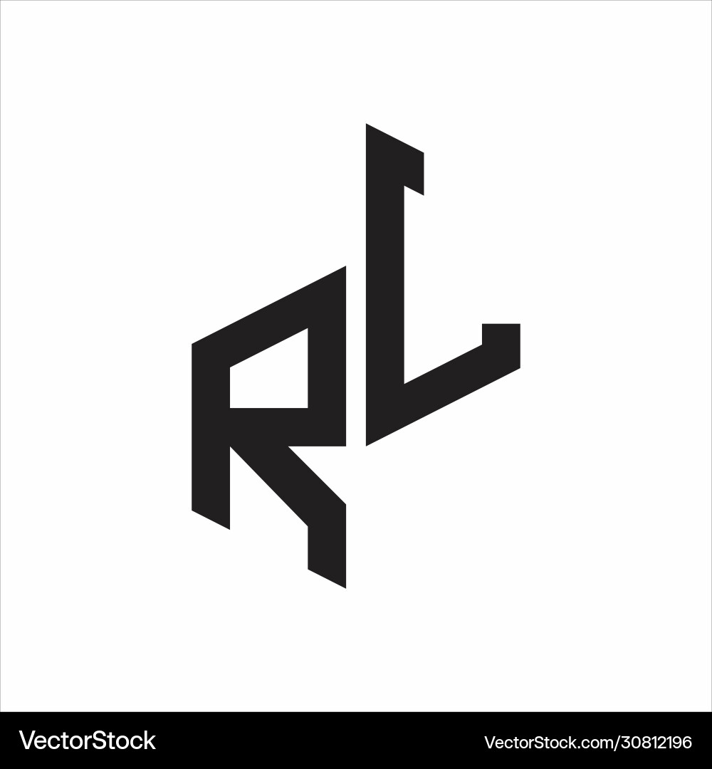 Rl initial letters logo monogram with up to down vector image