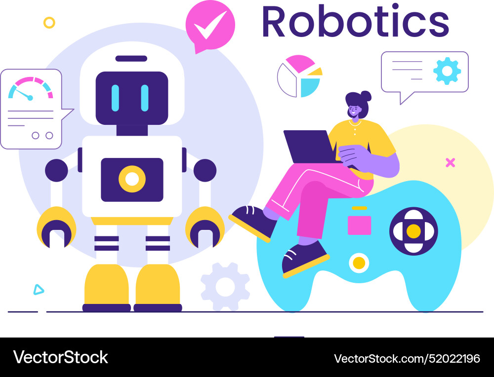 Robotik künstlicher Intelligenz Roboter Robotik künstlicher Intelligenz Roboter vektorbild