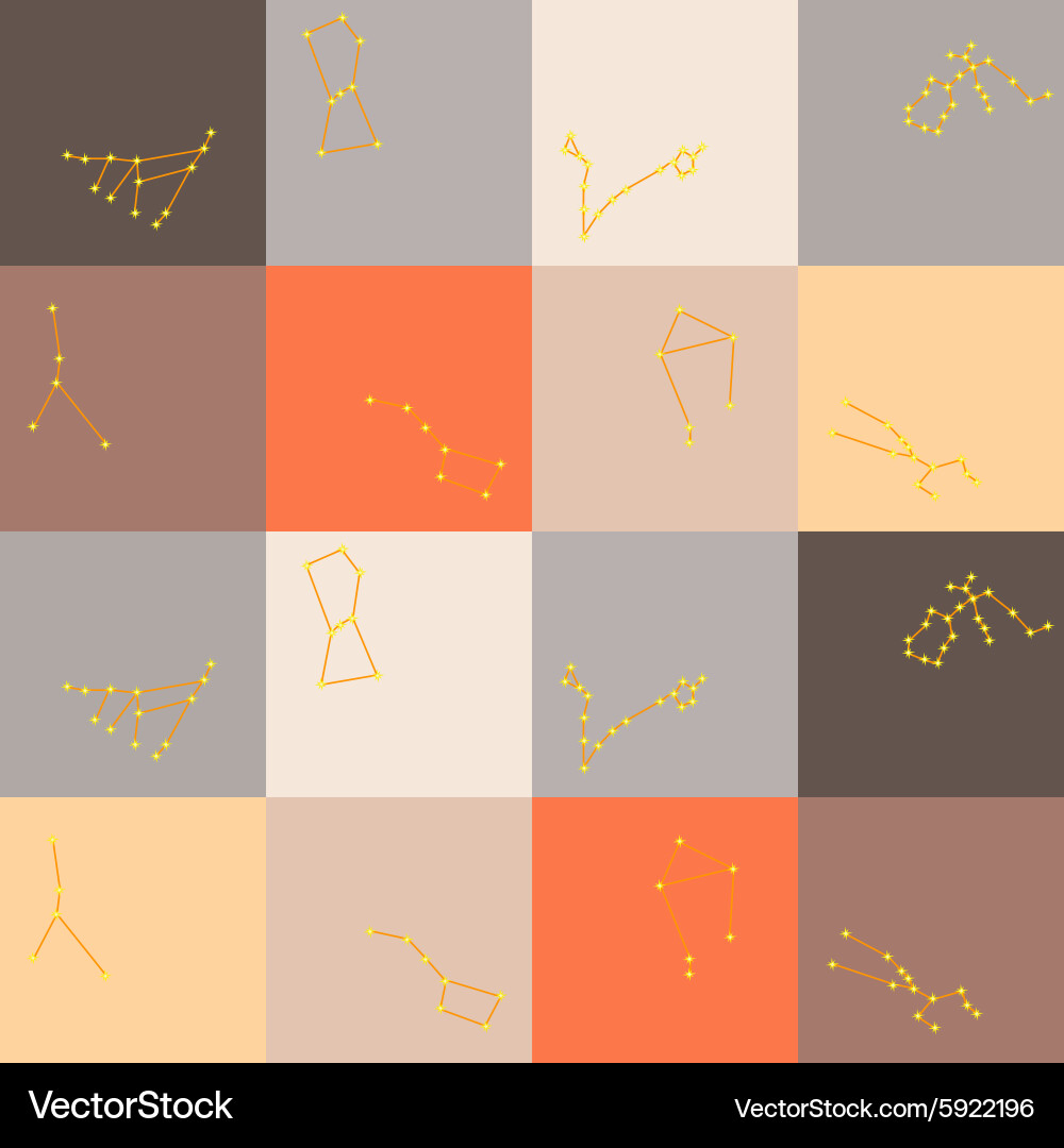 Seamless background with different constellations Vector Image
