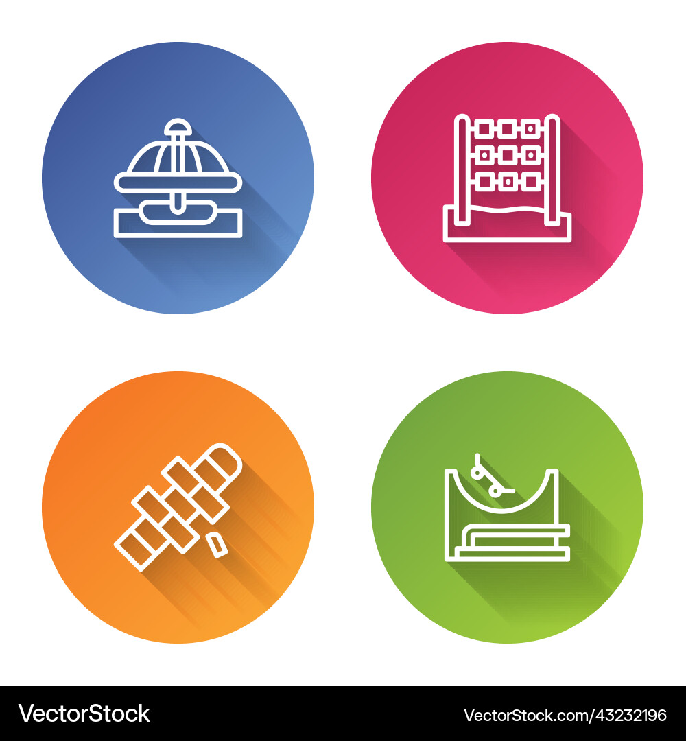 Set line attraction carousel tic tac toe game Set line attraction carousel tic tac toe game Vector Image