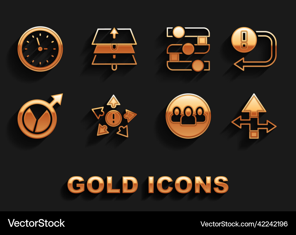 Set many ways directional arrow project Set many ways directional arrow project vector image