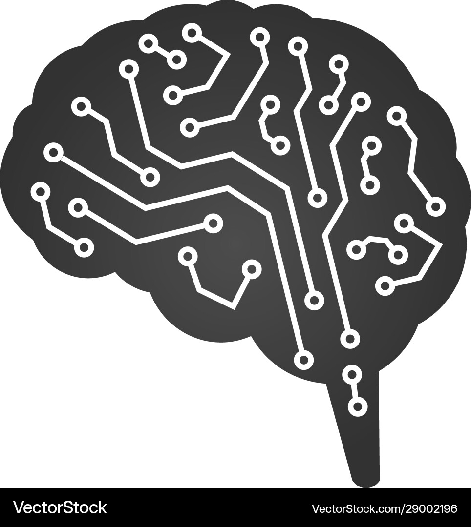 Technological brain circuit board abstract vector image
