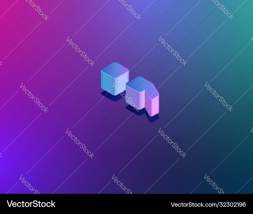 Three dee tech font semicolon sign character Three dee tech font semicolon sign character Vector Image