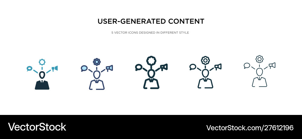 User-generated content icon in different style User-generated content icon in different style vector image