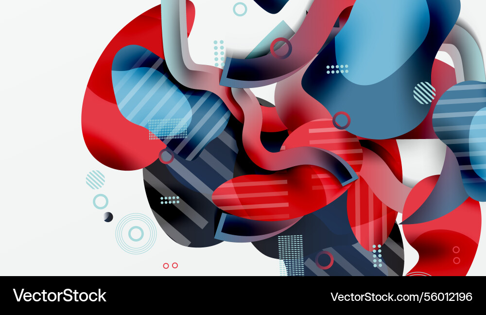 Vibrant abstract background overlapping shapes Vector Image