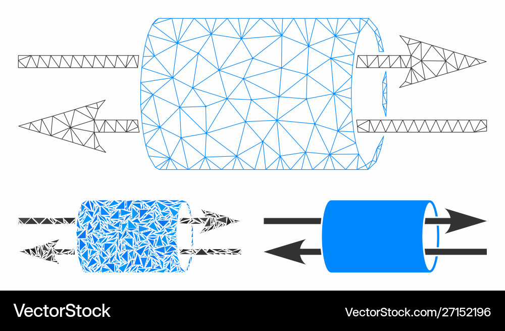 Vpn pipe mesh 2d model and triangle mosaic Vpn pipe mesh 2d model and triangle mosaic vector image