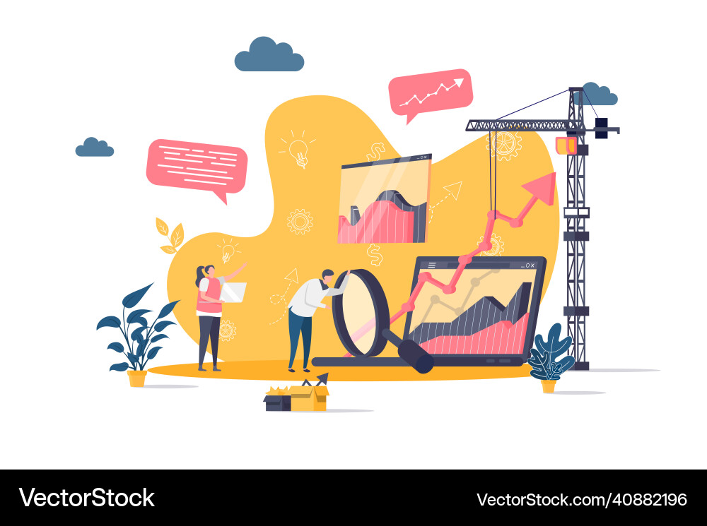 Web analytics concept in flat style analyst vector image