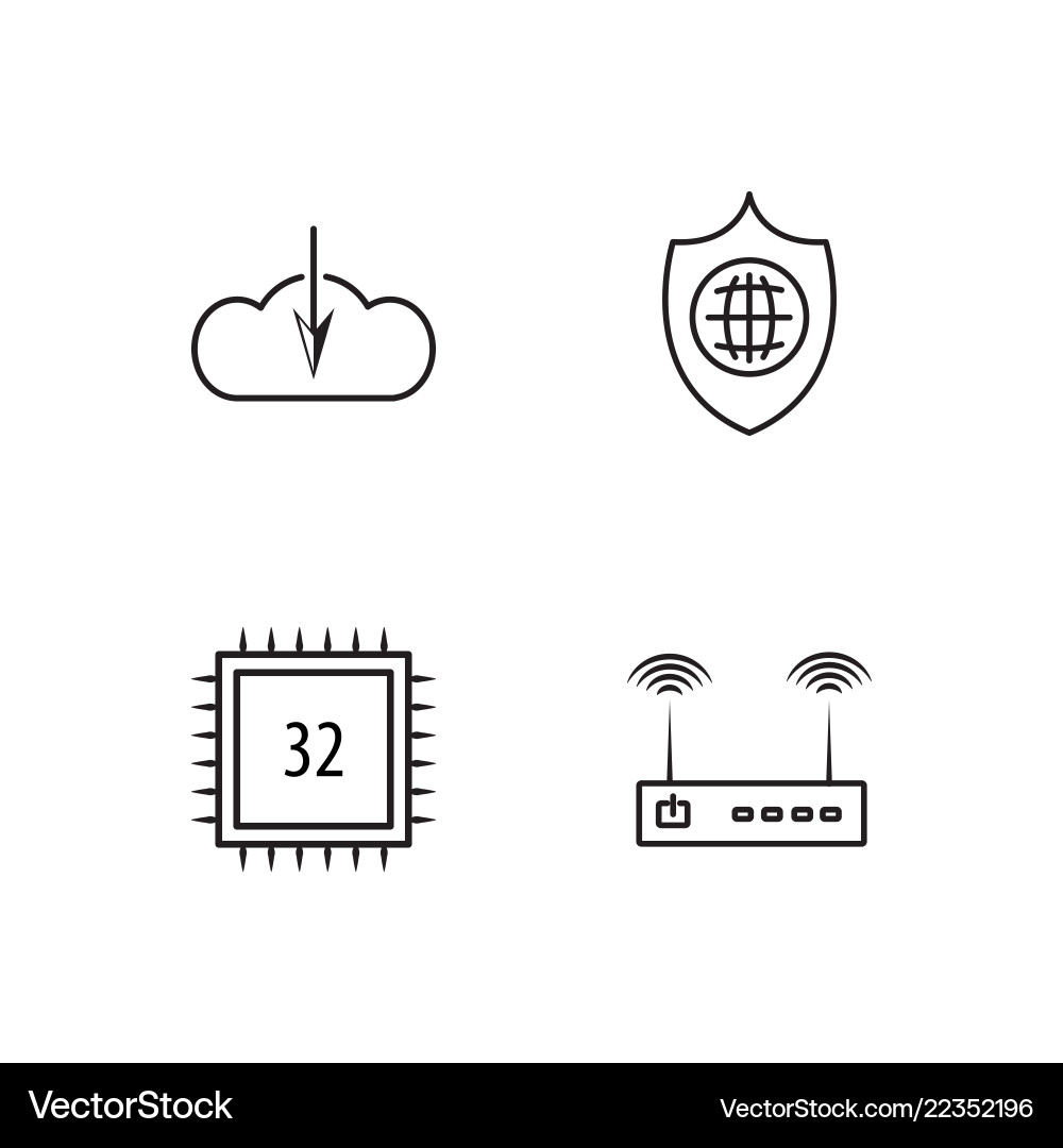 Web simple outlined icons set Web simple outlined icons set Vector Image
