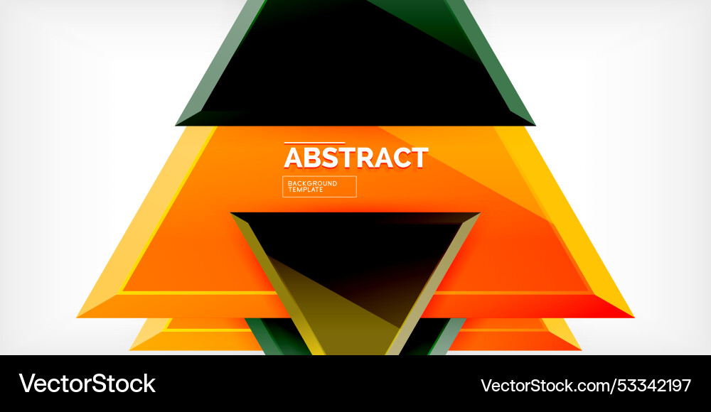 Abstract background - colorful triangles with 3d Vector Image
