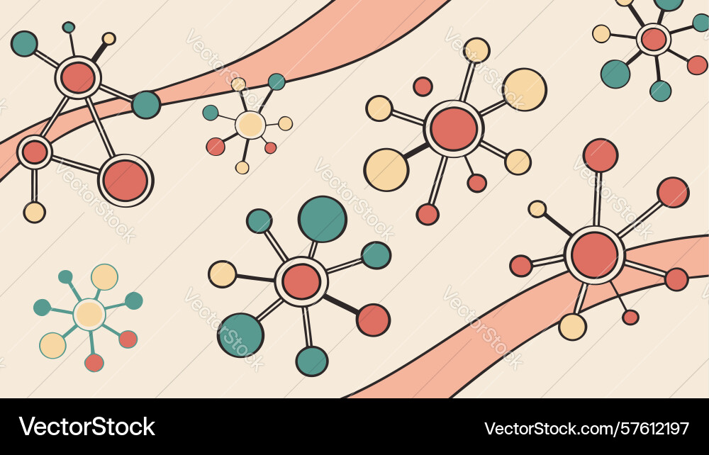 Abstract molecular structures pattern for science vector image