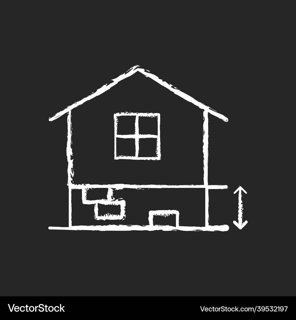 Adequate plinth height chalk white icon on dark Adequate plinth height chalk white icon on dark vector image