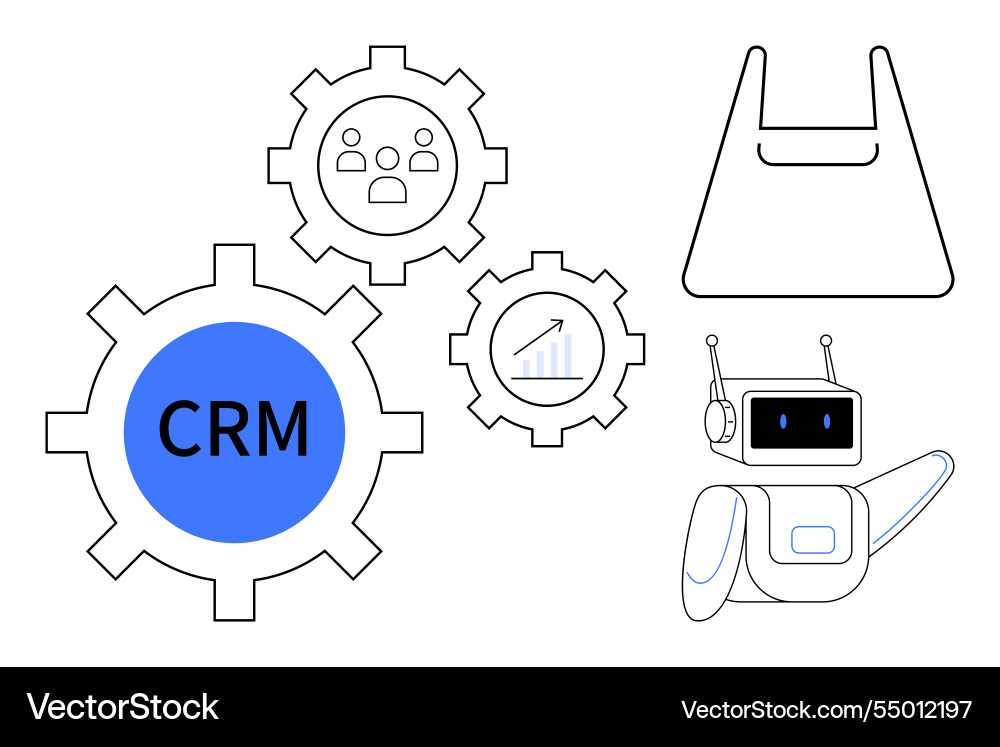 Automation in crm integrating chatbots customer Automation in crm integrating chatbots customer vector image