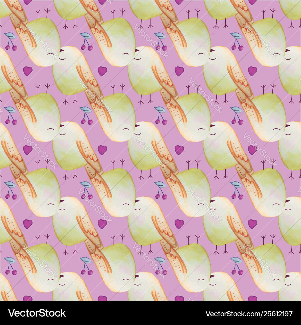 Bird Seamless Repeat Pattern Vector Image
