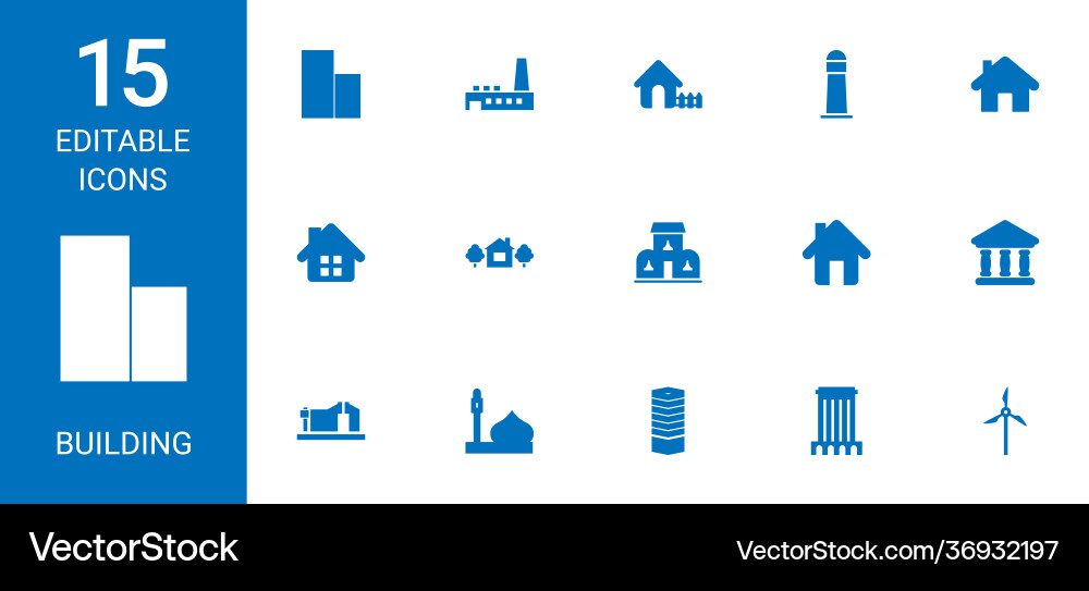 Building icons Vector Image