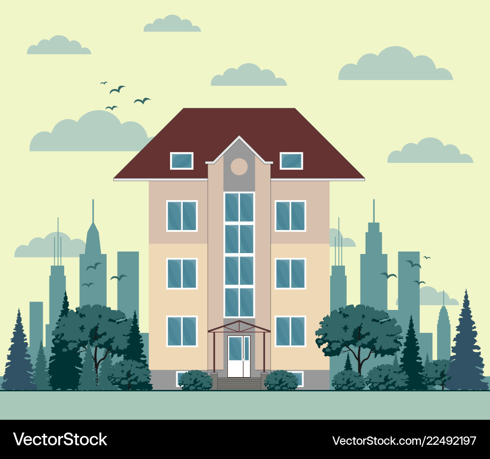 Building in flat style Building in flat style vector image