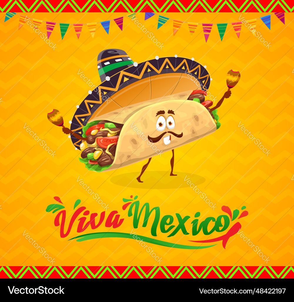 Cartoon mexican burrito Charakter Banner Cartoon mexican burrito Charakter Banner vektorbild