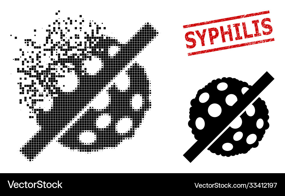Dissolving pixelated no microbe spore icon Dissolving pixelated no microbe spore icon vector image