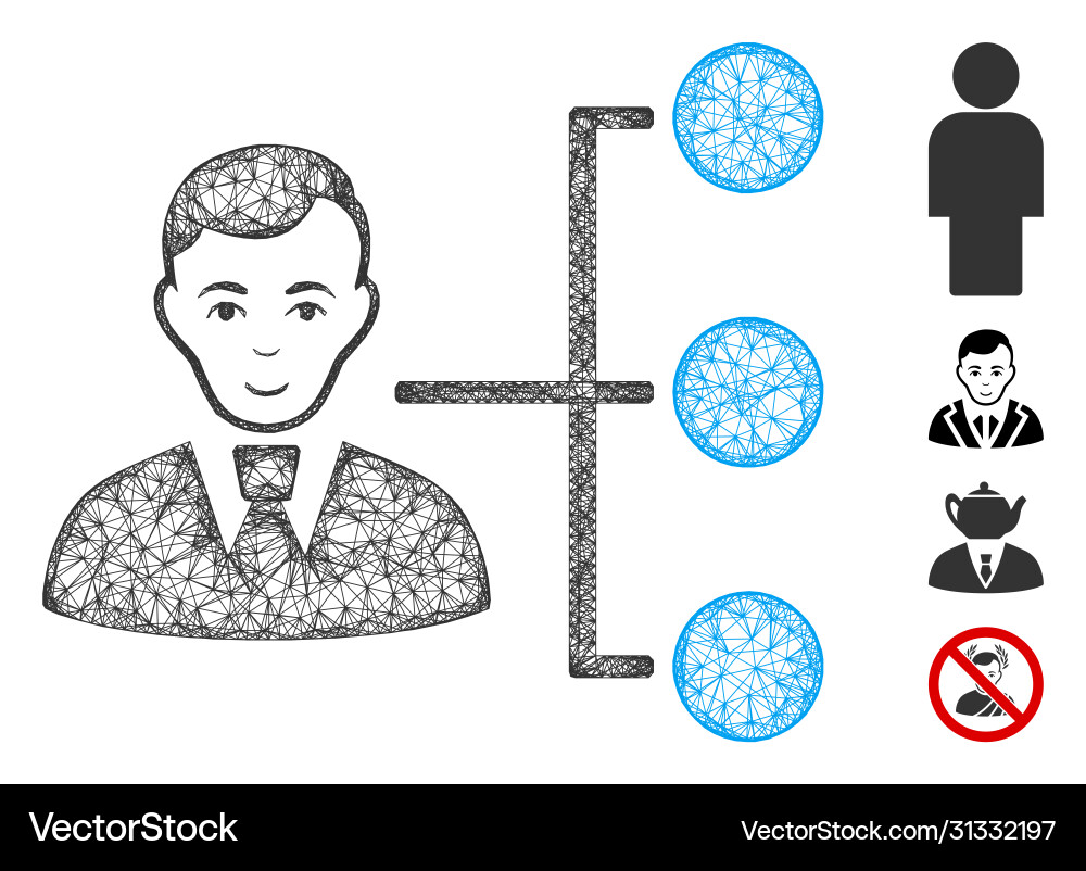 Distribution manager web mesh Distribution manager web mesh vector image