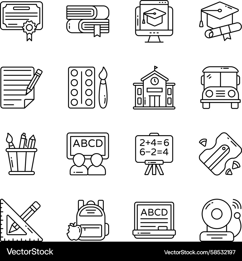 Education Icon Set Vector Image