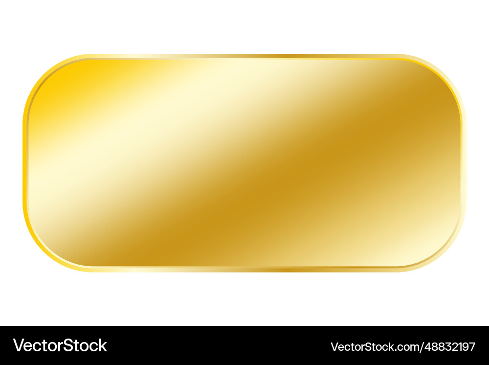 Gold rectangle button with frame Gold rectangle button with frame vector image