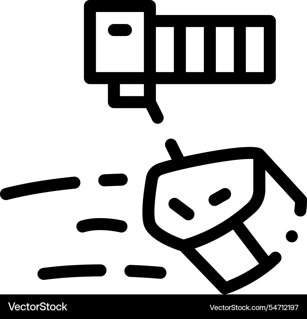 Meteorite icon thin linear style design isolated Vector Image