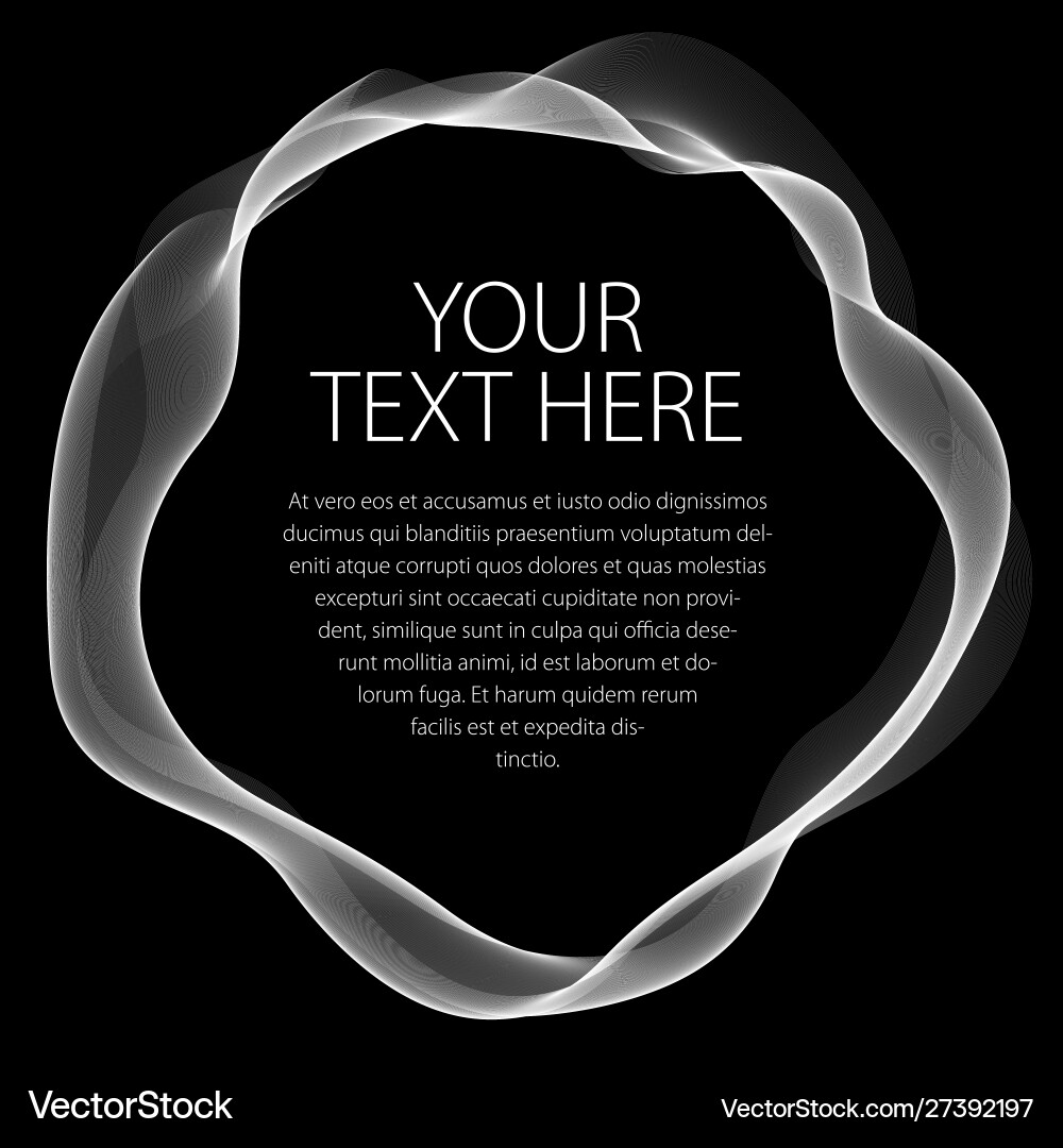 Round smooth linear frame wavy lines abstract Round smooth linear frame wavy lines abstract vector image