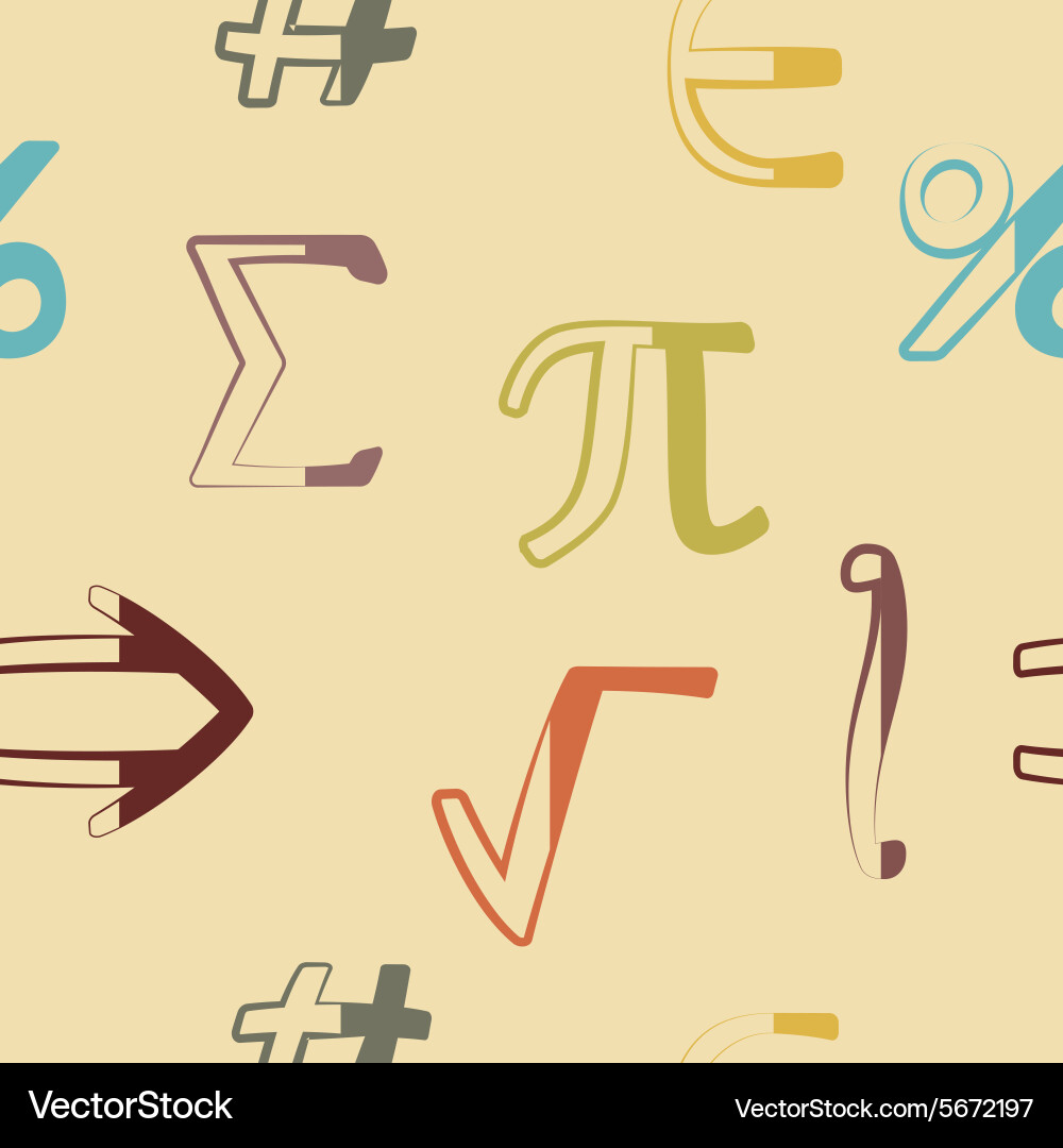 Seamless background with mathematical symbols vector image