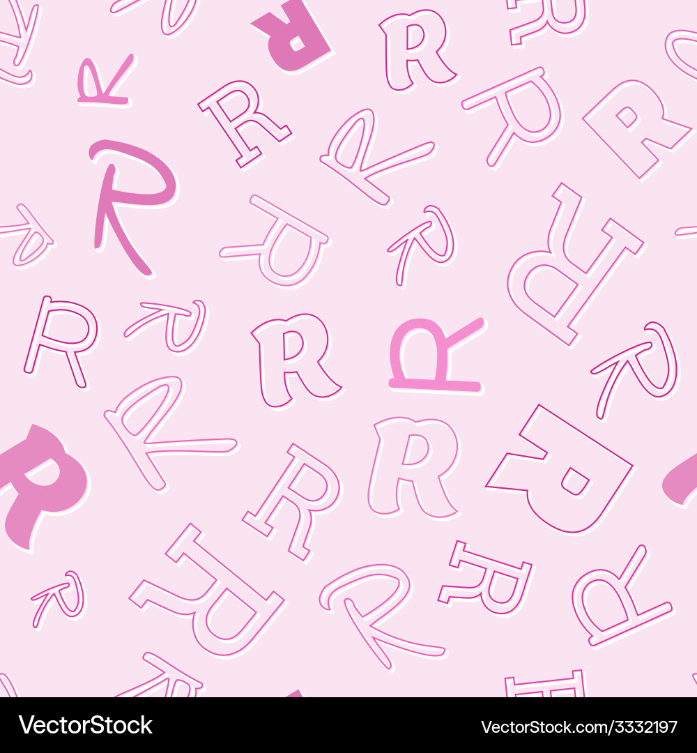 Seamless pattern with character r Vector Image