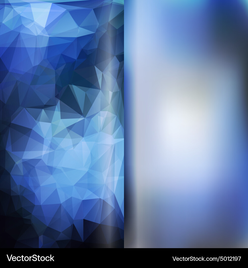Set of polygon triangles and blurred backgrounds vector image
