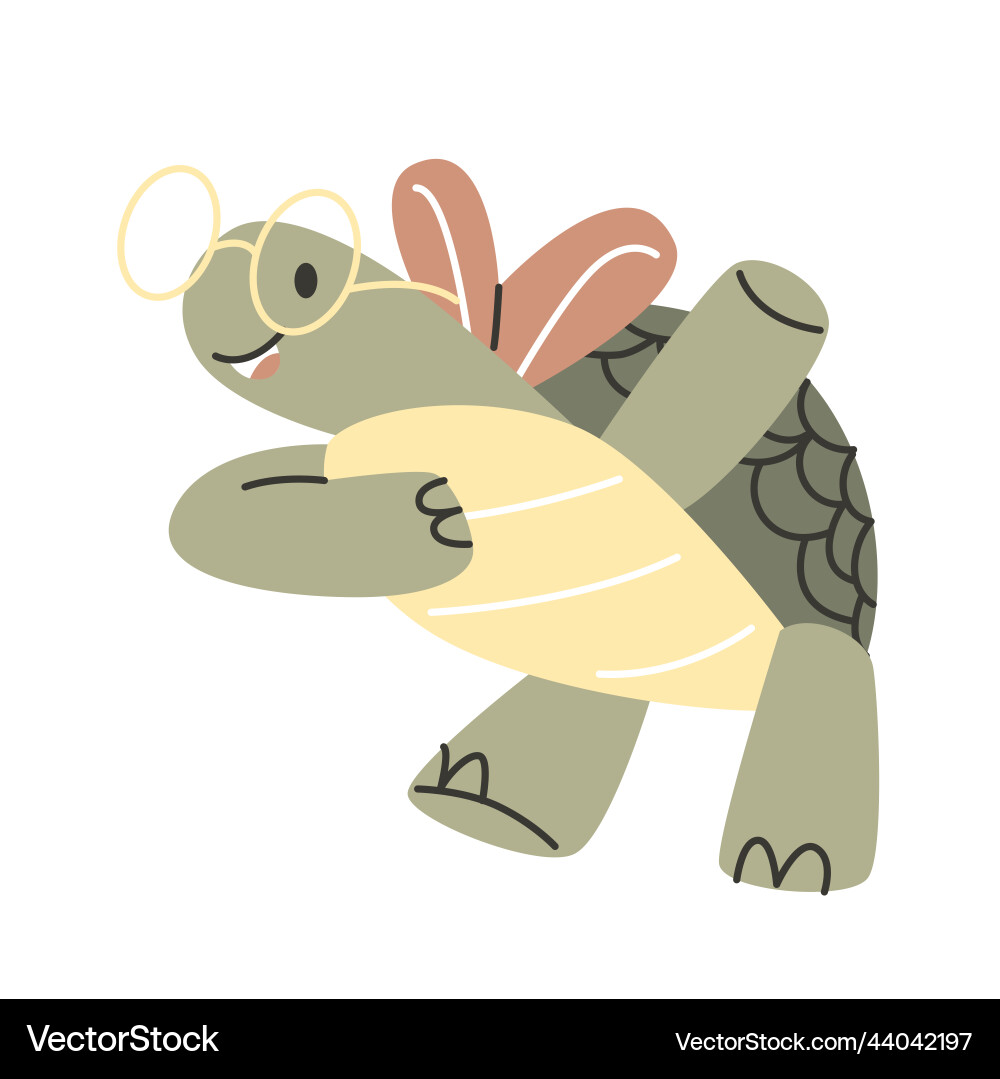 Smiling Turtle Bowing vector image