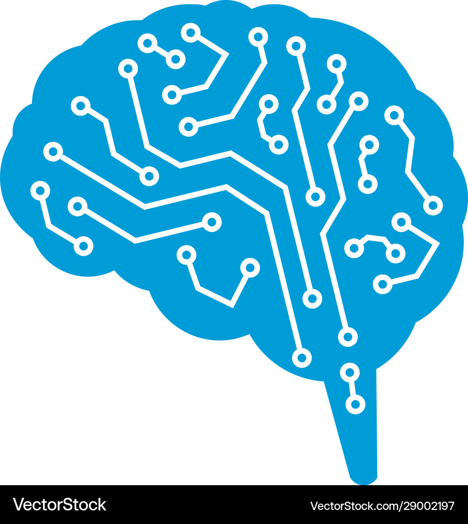 Technological brain circuit board abstract Vector Image