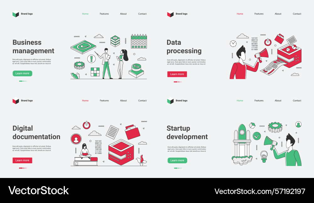 This features a web template This features a web template vector image
