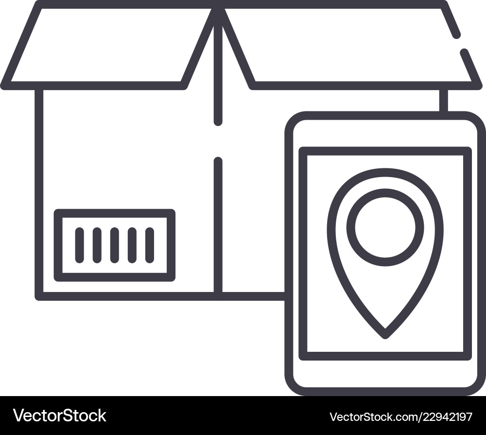Tracking number line icon concept Tracking number line icon concept Vector Image