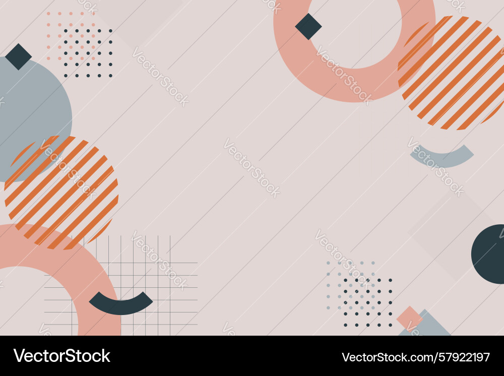 Trendy memphis pattern background with circle Vector Image