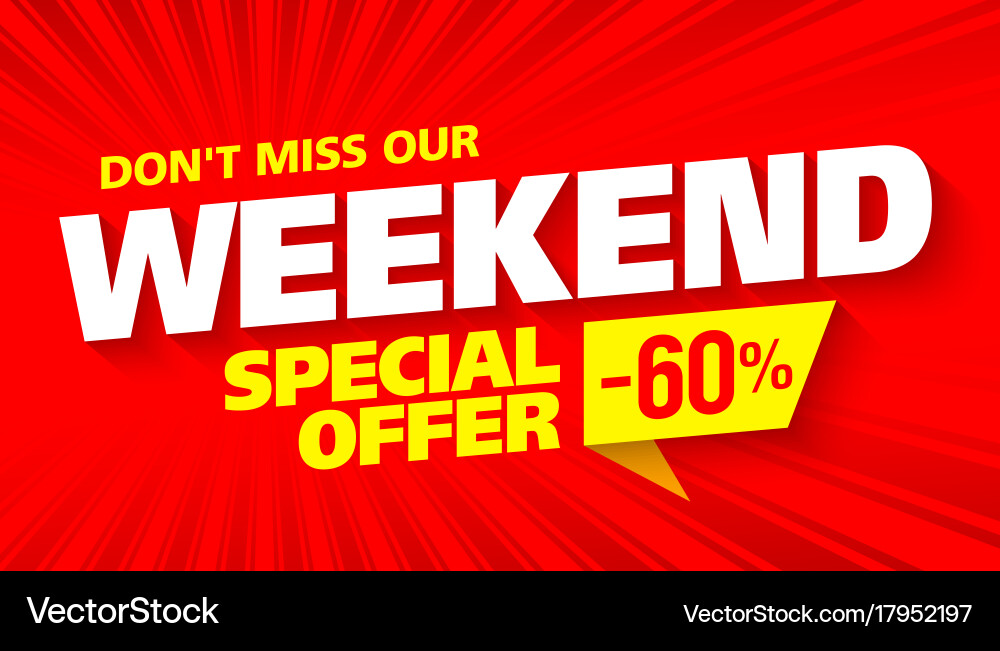Weekend sale banner Royalty Free Vector Image - VectorStock