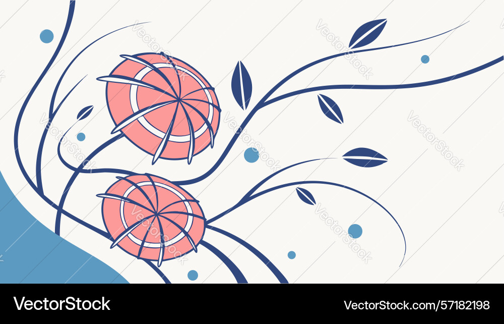 Abstract floral design with spheres dynamic vector image