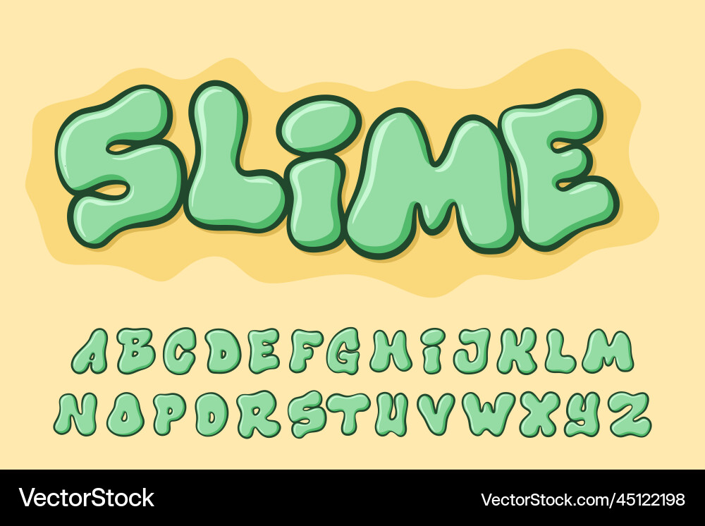 Alphabet graffiti pop slime melt text letter Alphabet graffiti pop slime melt text letter vector image