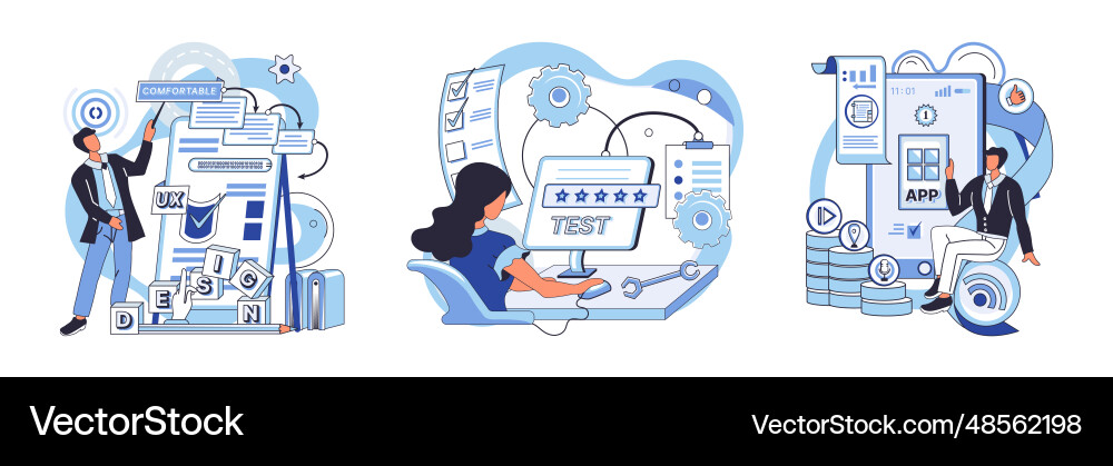 Application testing metaphor software Application testing metaphor software vector image