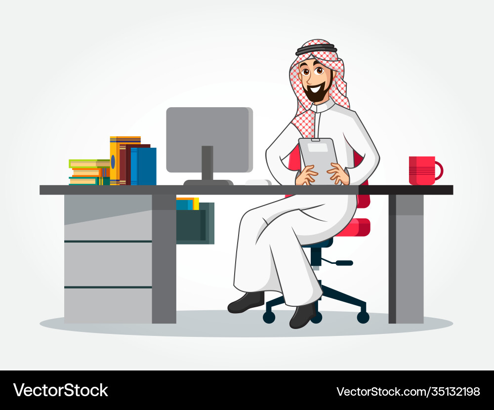 Arabischer Geschäftsmann Cartoon Charakter Arabischer Geschäftsmann Cartoon Charakter vektorbild