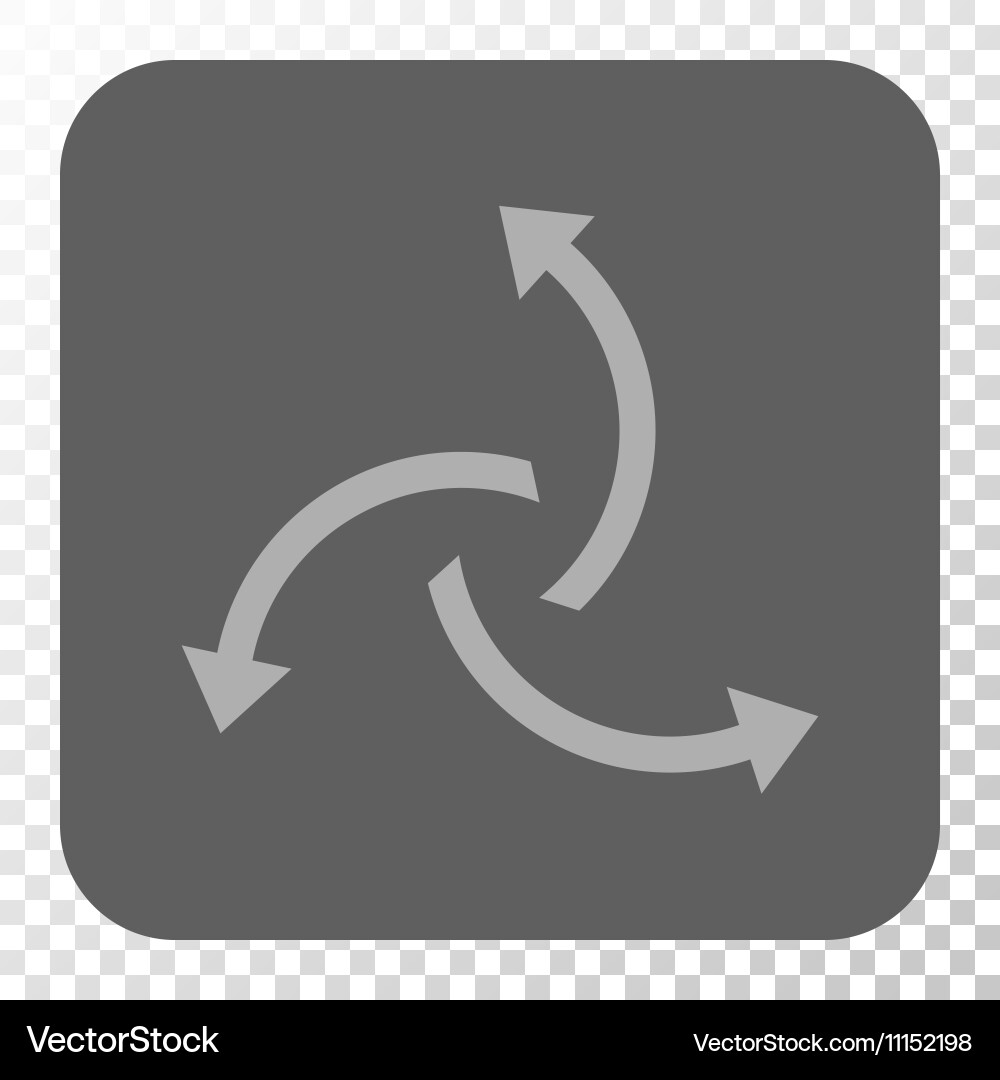 Centrifugal arrows rounded square button vector image