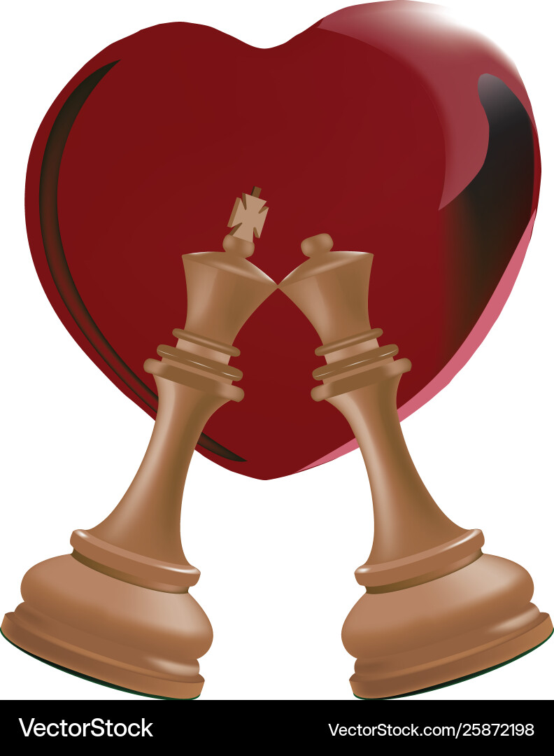 Chess King and Queen with Heart – Royalty-Free Vector | VectorStock, image size:792x1080